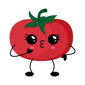 Cute red tomato character design. Ilustração Stock