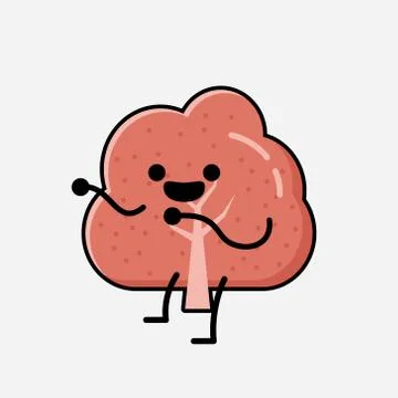 Cute Red Tree Mascot Vector Character in Flat Design Style Stock Illustration