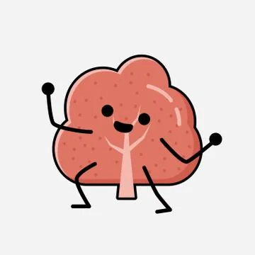 Cute Red Tree Mascot Vector Character in Flat Design Style Stock Illustration