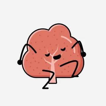 Cute Red Tree Mascot Vector Character in Flat Design Style Stock Illustration