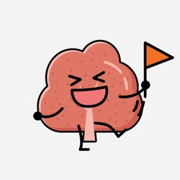 Cute Red Tree Mascot Vector Character in Flat Design Style Stock Illustration