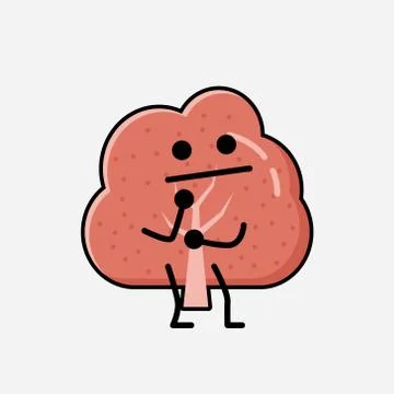 Cute Red Tree Mascot Vector Character in Flat Design Style Stock Illustration