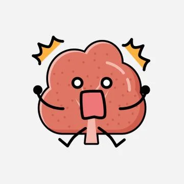 Cute Red Tree Mascot Vector Character in Flat Design Style Illustrazione stock