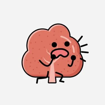 Cute Red Tree Mascot Vector Character in Flat Design Style Stock Illustration