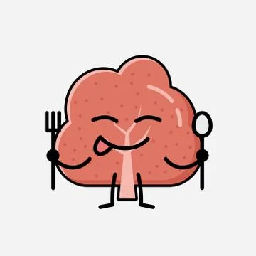 Cute Red Tree Mascot Vector Character in Flat Design Style Stock Illustration