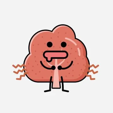 Cute Red Tree Mascot Vector Character in Flat Design Style Stock Illustration