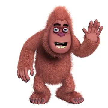 Cute red yeti 스톡 일러스트