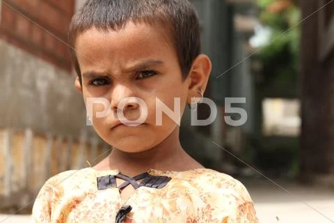 Cute Refugee Girl in Pakistan Stock Photos
