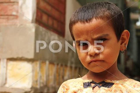 Cute Refugee Girl in Pakistan Stock Photos