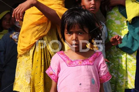 Cute Refugee Girl in Pakistan Stock Photos