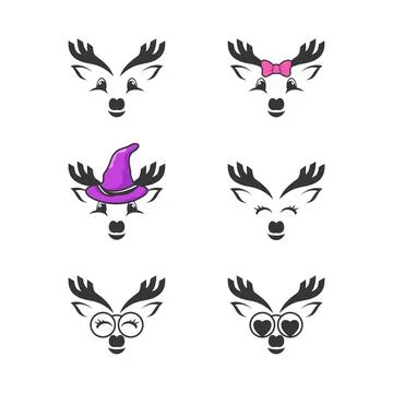 Cute reindeer face Stock Illustration