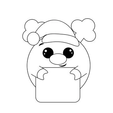 Cute Reindeer with poster without text in black and white for congratulation Illustrazione stock