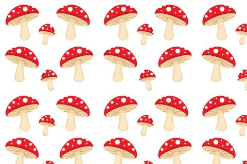 Cute Repeating Mushroom Pattern for Nature Inspired Designs Stock Illustration