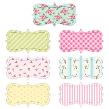 Cute retro festive frames in shabby chic style Illustrazione stock