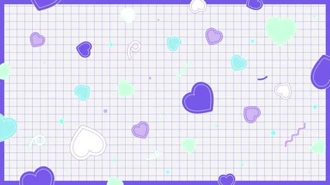 Cute Retro Pop Grid with Blue Hearts on White Seamless Loop Stock Footage 324376549