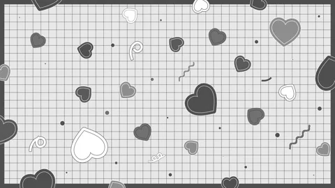 Cute Retro Pop Grid with Pink Hearts on White Seamless Loop Stock Footage 324376562