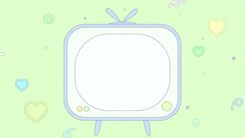 Cute Retro Pop Pastel Loop Background With Moving CRT TV Stock Footage 327442431