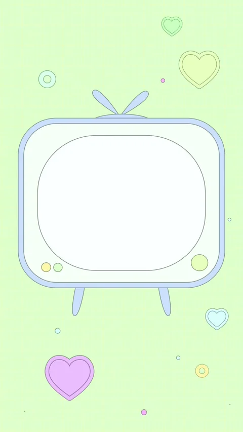 Cute Retro Pop Pastel Loop Background With Moving CRT TV Stock Footage 327442469