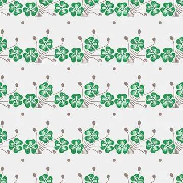 Cute retro seamless pattern with clover leaf Illustrazione stock