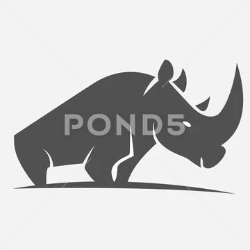 Cute Rhino Logo, Predator logo, zoo Vector, Wild Animal vector, Rhino ...