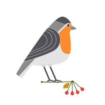 Cute robin icon Stock Illustration