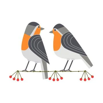 Cute robin icon Stock Illustration