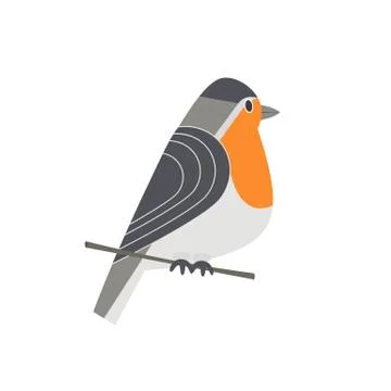 Cute robin icon Stock Illustration