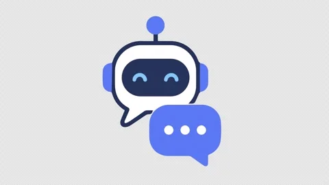 Cute robot assistant chat icon animation for technology communication and s.. Stock Footage 345948621