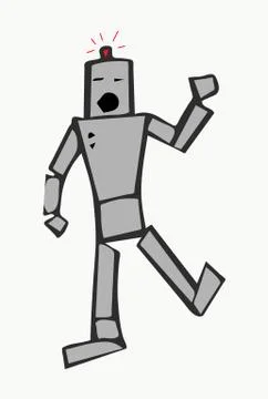 Cute Robot Cartoon Stock Illustration