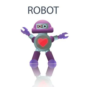 Cute robot cartoon style. Vector illustration Stock Illustration
