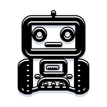 Cute robot character for artificial intelligence technology Stock Illustration