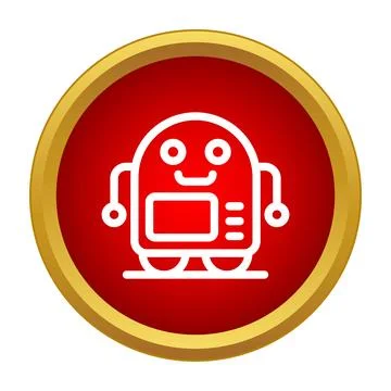 Cute robot character icon representing artificial intelligence Stock Illustration