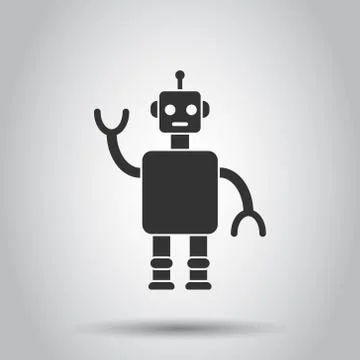 Cute robot chatbot icon in flat style. Bot operator vector illustration on wh Stock Illustration