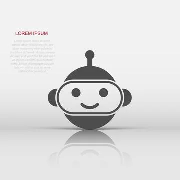 Cute robot chatbot icon in flat style. Bot operator vector illustration on .. Stock Illustration