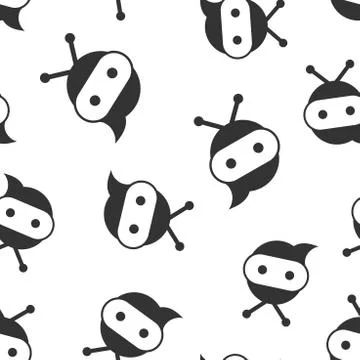 Cute robot chatbot icon seamless pattern background. Bot operator vector illu 스톡 일러스트