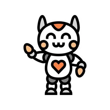Cute robot color icon vector illustration Stock Illustration
