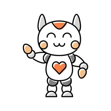 Cute robot color icon vector illustration Stock Illustration