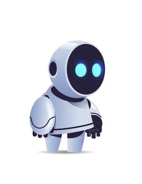 Cute robot cyborg modern robotic character artificial intelligence technology Stock Illustration