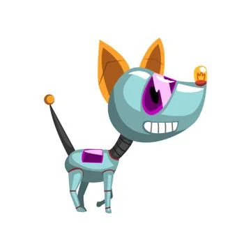 Cute robot dog, artificial intelligence concept vector Illustration on a white Stock Illustration