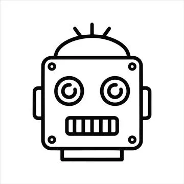 A cute robot face with a surprised expression vector Stock Illustration