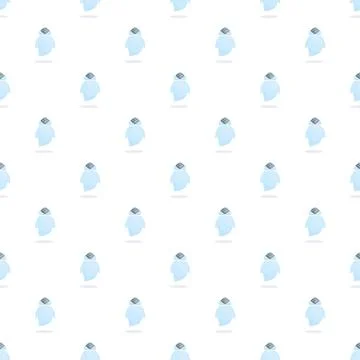 Cute robot ghost pattern on white background Stock Illustration