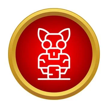 Cute robot head icon representing modern automation Illustrazione stock
