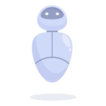 Cute robot hovering and showing artificial intelligence Stock Illustration