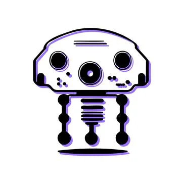Cute Robot Icon Design. Concept of technology, futuristic, and artificial i.. Stock Illustration