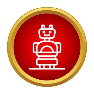 Cute robot icon symbolizing artificial intelligence concept Illustrazione stock