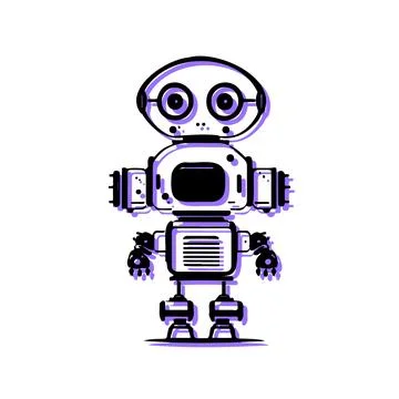 Cute Robot Illustration. Concept of Technology and Future Stock Illustration