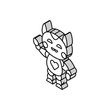 Cute robot isometric icon vector illustration Illustrazione stock