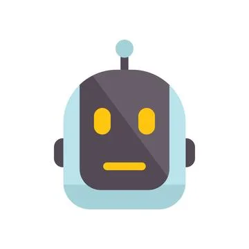 Cute robot looking curious with antenna on head Stock Illustration