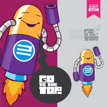 Cute robot motivator Stock Illustration