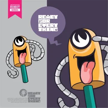 Cute robot vector character. Stock Illustration